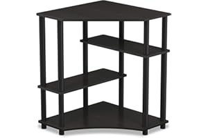 FURINNO Turn-N-Tube Space Saving, Corner Desk, Espresso/Black