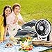 Portable Rechargeable Personal Fan, 3 Speeds Desk Table Fan, Mini USB Fan Compatible with Laptop/Desktop, Outdoor Small Fan with Emergency Light