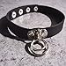 GIANCOMICS 2 O-Rings PU Leather Choker Necklace Goth Girl Women Collar Hoop Chain o-Black