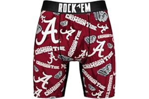 Rock 'Em Alabama Crimson Tide Men’s Boxer Briefs – Ultra-Comfy Team Spirit Underwear