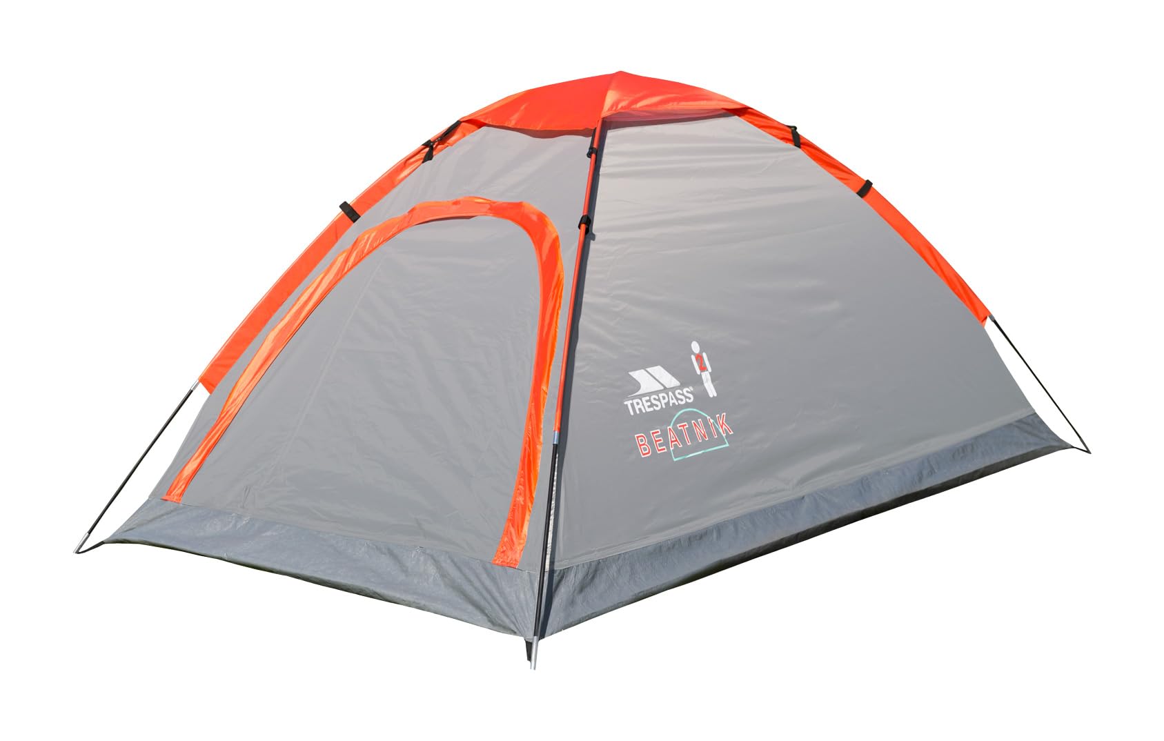 Trespass 2 Person Tent Beatnik - Fire Retardant Camping, Lightweight 2 Man, Waterproof, Sewn In Groundsheet, Single Layer for Camping Festivals