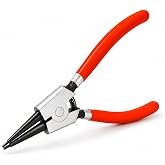 7-Inch External Snap Ring Pliers,0.08" Tips, Straight Jaw, for Shafts | Quick-Release External Snap Ring Pliers for Shaft Rings,C-Clip Remover Tool for Automotive,Machinery,Garage &amp; DIY Repair