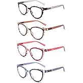 IVNUOYI 4 Pack Reading Glasses Blue Light Blocking Fashion Ladies Readers with Spring Hinges,Anti Glare UV Eyestrain,Computer Eyeglasses for Women 2.75