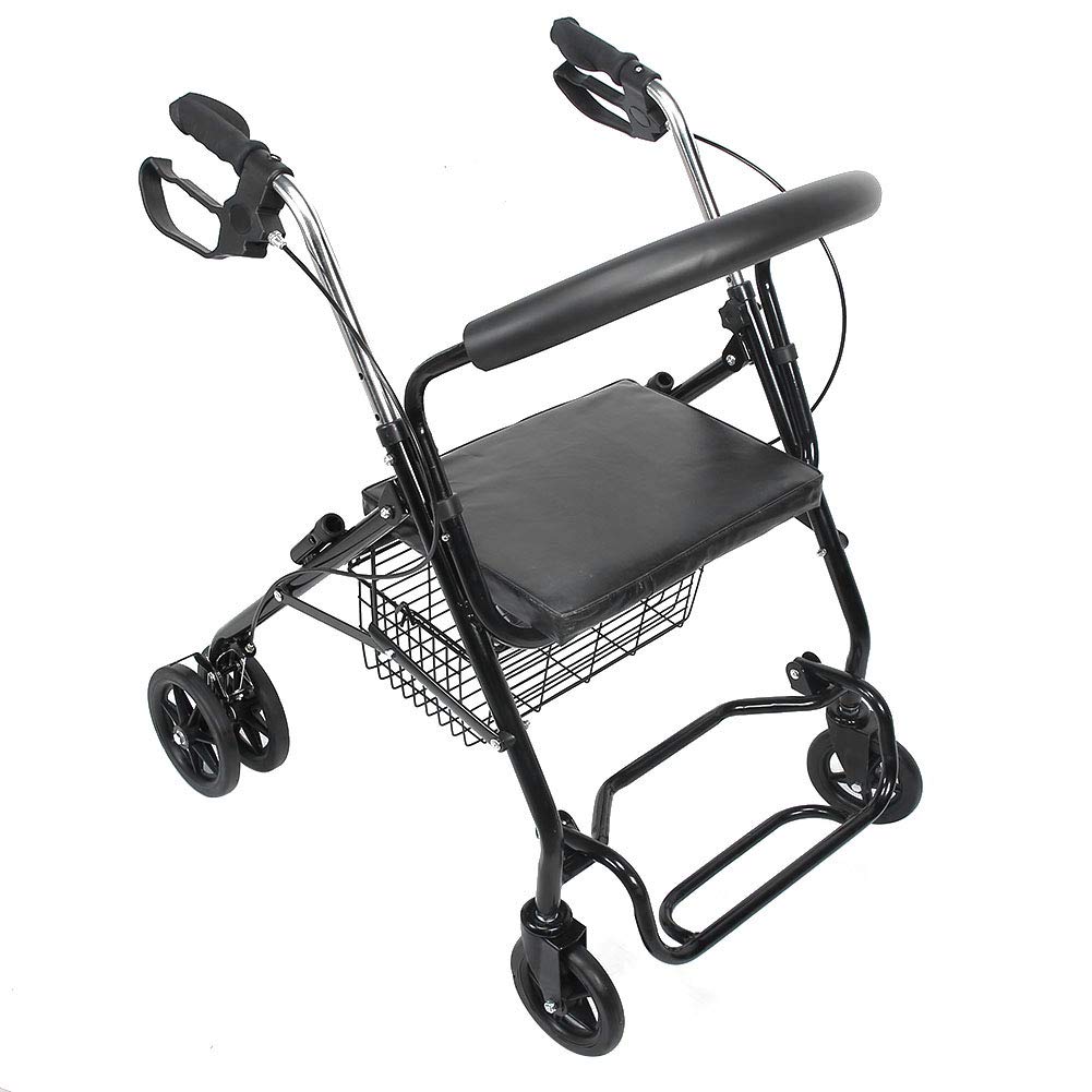 Buy 4 Wheel Walker Rollator, Rollator Walker with Handle and Storage Basket 136KG Load Bearing