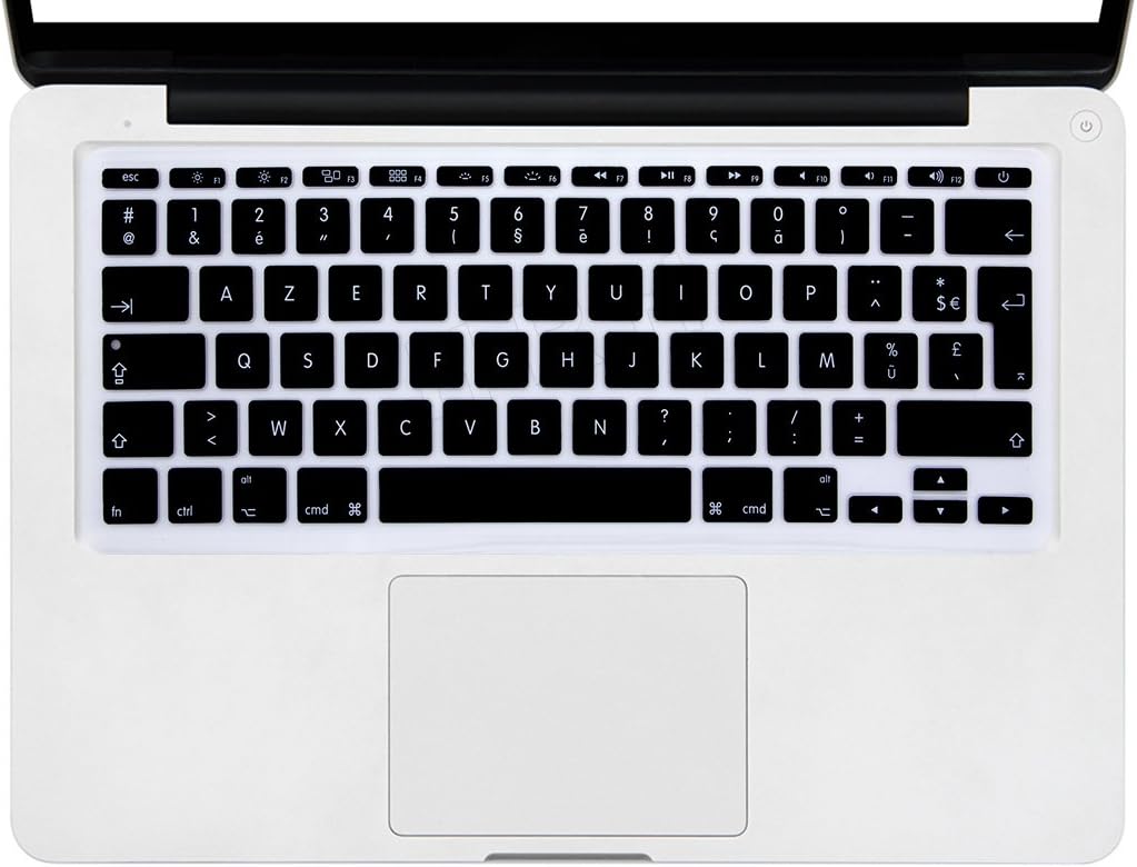 MMDW French AZERTY ISO Keyboard Cover for Macbook 11"11.6 Inch A1465 A1370 European/ISO Keyboard Layout Silicone Skin,Black - Image 3