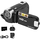 Heliora Protable Digital Camcorder,1080P High Definition DV Camcorder 16X Digital Zoom 270° Rotation Built-in Battery with SD Card & Card Reader for Teens Beginner