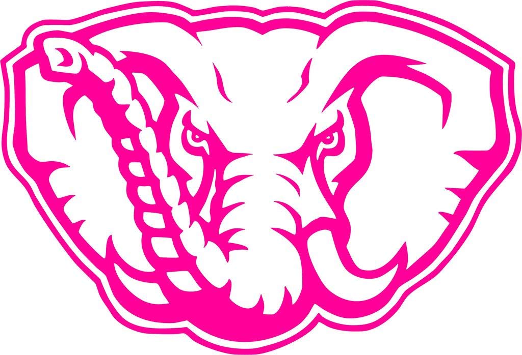 All About Families Alabama Football Elephant V1 Pink Window Stickercartruckrvboat With Alcohol Pad Size 15 X 1022