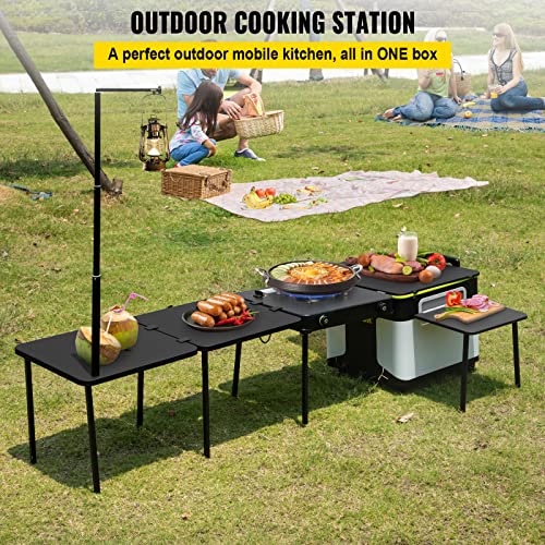 VEVOR Outdoor Mobile Kitchen, Portable Multifunctional Camp Box with