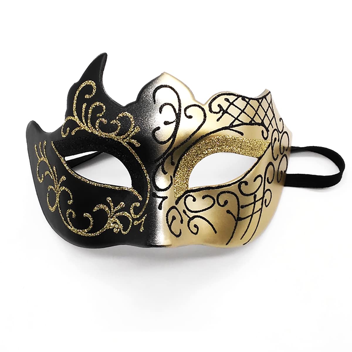 Seglory Venetian Masks, Masquerade Mask Venetian Cosplay Fancy Dress Masquerade Ball Venice Carnival Theme Party Costume Mask for Men and Women (Black Gold) โ image 1