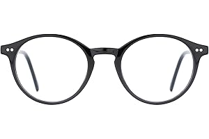 TIJN Blue Light Blocking Glasses Men Women Vintage Thick Round Rim Frame Eyeglasses