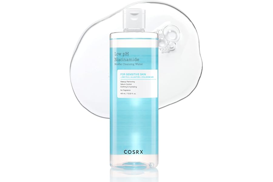 COSRX Low pH Niacinamide Micellar Cleansing Water Daily Mild Facial Cleansing Wash for Sensitive Skin, Sebum control, Korean Skin Care (13.52fl.oz/400ml)