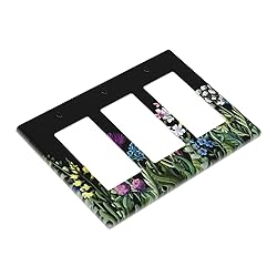 Wild Flower 3 Gang Rocker Light Switch Cover Triple