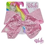 JoJo Siwa Signature Collection Hair Bow with Sequins - Pink Pastel With Sticker Patch Set Included