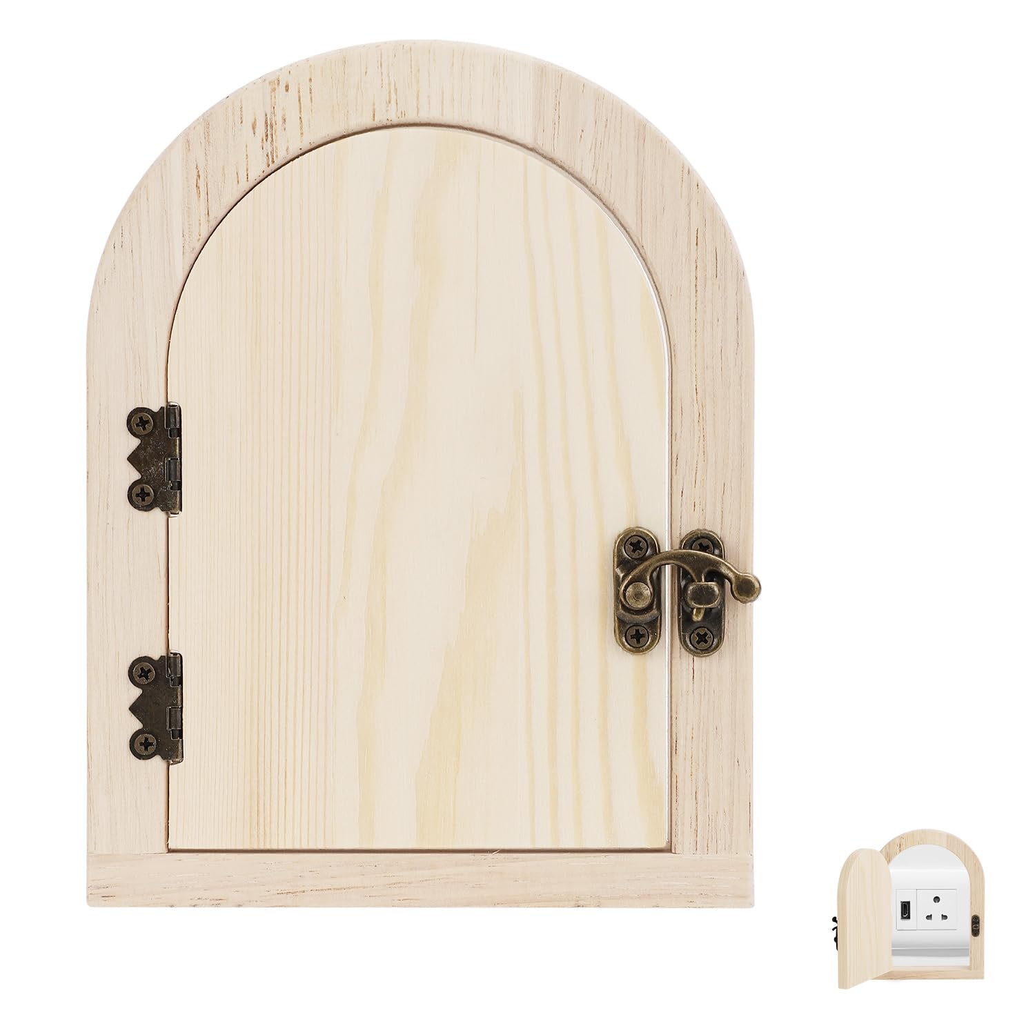 Fairy Door Outlet Covers, Wooden Fairy Outlet Covers with Door Artistic Fancy Romantic Fairy Door Outlet Cover Plate for Children Pet Proofing