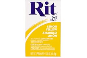 RIT All-Purpose Concentrated Dye Powder â€“ Package Displays Approximate Color on 100% White Cotton â€“ Dyes 1 Pound Dry Weight Fabric (Lemon Yellow)