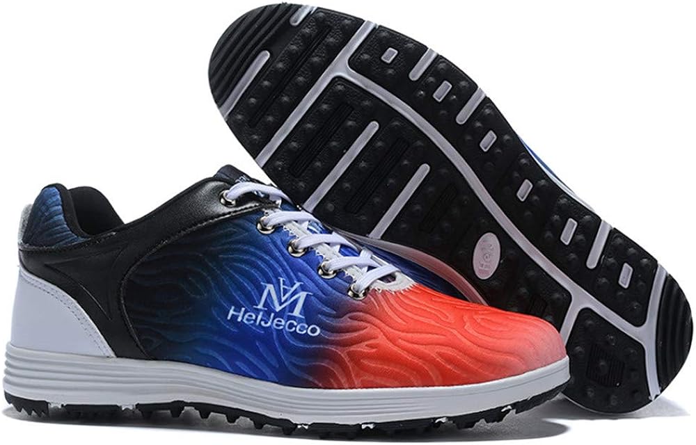 Men's Golf Shoes, Colorful Spikeless Golf Trainers Breathable