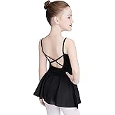 Daydance Skirted Leotards Girls Short Sleeve Leotard Dress for Ballet, Dance