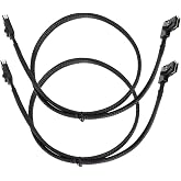 Saihisday Internal Mini SAS Cable, Mini SAS SFF-8087 to Right Angle SFF-8087 Cord, 90 Degree Right Angle SAS-A SAS-B SATA Cable Replacement for DELL POWEREDGE R310 R710 H700(2PCS)