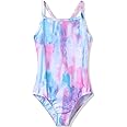 TENVDA Girls One Piece Swimsuits Sport Halter Swimwear Beach Bathing Suit
