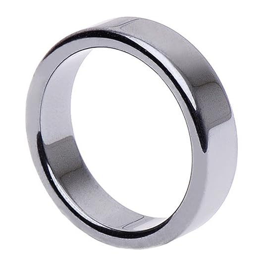 Hämatit Ring Fingerring Fingerschmuck Unisex schlicht flach glatt grau Steinring