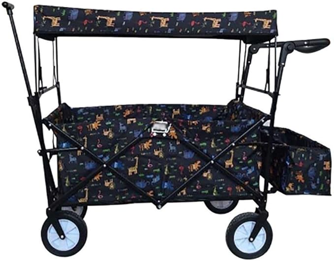GQQ Aufbewahrungswagen Zusammenklappbarer Tragbarer Wagen Mit Baldachin