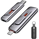 SSK 1TB Flash Drive SSD External, Push-Pull USB Drive up to 1000MB/s Dual Head, Thumb Drive-USB SSD Memory Stick for iPhone 15/16/17, Android, Tablet, Win& Mac Zinc Alloy