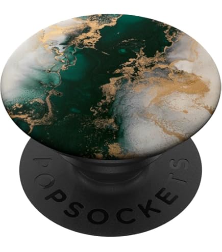 Elegant Jade Green Pattern And Dark Forest Green PopSockets Adhesive PopGrip - View #4