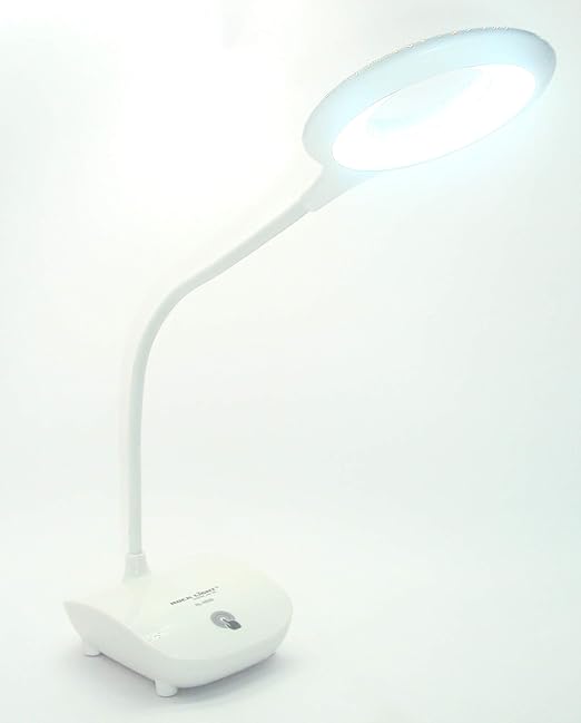 Amico, Rechargeable LED Touch On/Off Switch Desk Lamp Children Eye Protection Student Study Reading Dimmer Rechargeable Led Table Lamps USB Charging Touch(White) Amico