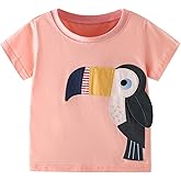 B&G-KID Toddler Girls Short Sleeve Shirt Kids Valentine Shirt Crewneck Trend Toddler Tshirts Girls 2-8 Years.