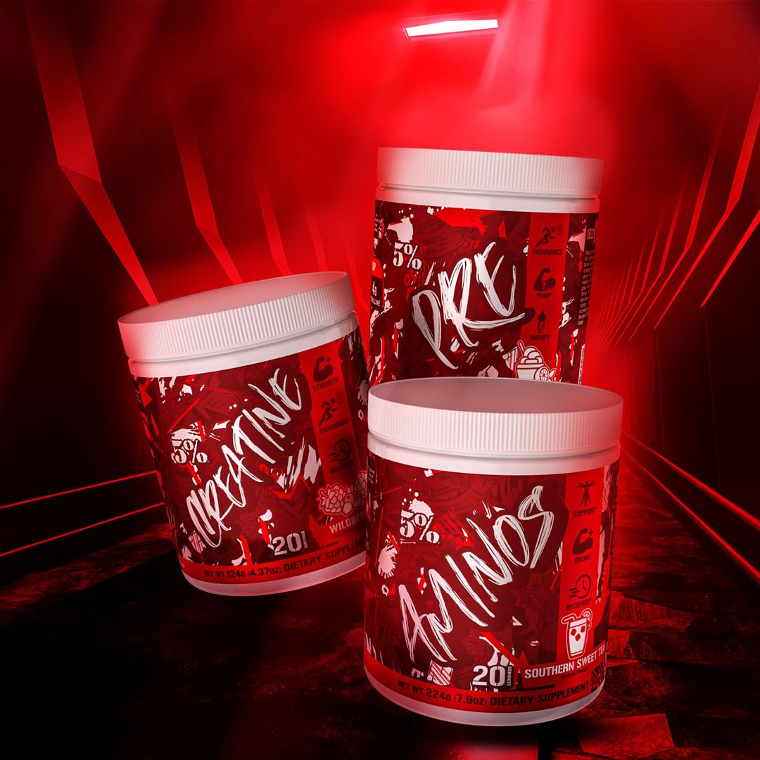 5% Nutrition Code Red Micronized Creatine | Monohydrate Powder Blend | Flavored Creatine for Power, Strength Endurance, Cellular Energy & Cognitive Health (Wild Berry)