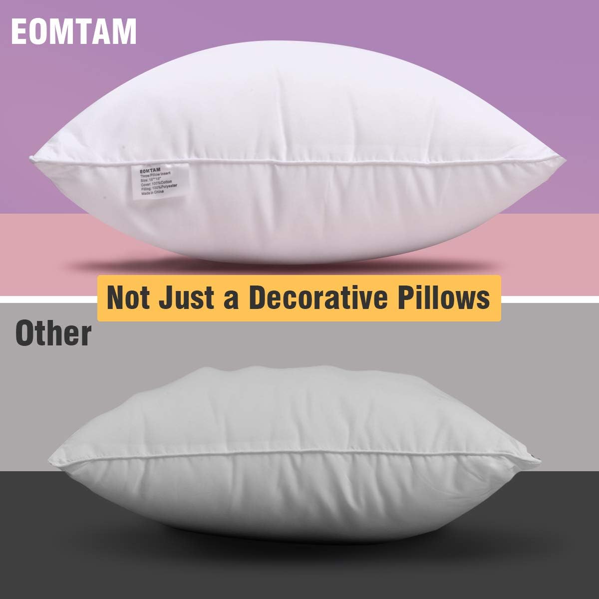 18x18 Pillow Inserts Pack of 2 ,Throw Pillow Inserts with 100% Cotton Cover (18'' x 18'',2Pack): Kitchen & Dining