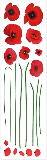 Pangda Flower Bin Home Decoration Stickers 22pc PVC Removable Red Green view 2