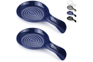 Kyraton Spoon Rest 2 Pack, Plastic Spoon Holder For Kitchen Counter, Kitchen Utensil Rack For Spoons, Tongs, Spatulas, Spoon Rack For Hob, Dishwasher Safe