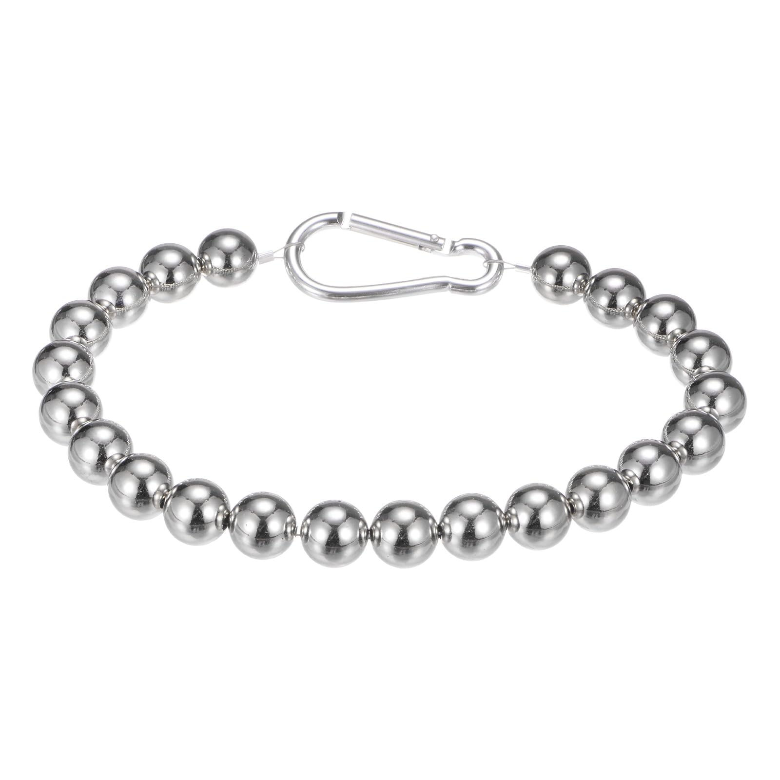 M METERXITY 1 Pack Flagpole Retainer Ring -22 Beads 0.71" Flag Pole Beaded Retainer Ring,Keep Flag Close to Pole with Stainless Steel Cable,Apply to Indoor Outdoor Flagpole(Silver)