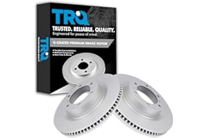 TRQ Front Brake Rotors Set Vented Premium G-Coated Compatible with 2010-2022 Lexus GX460 Toyota 4Runner