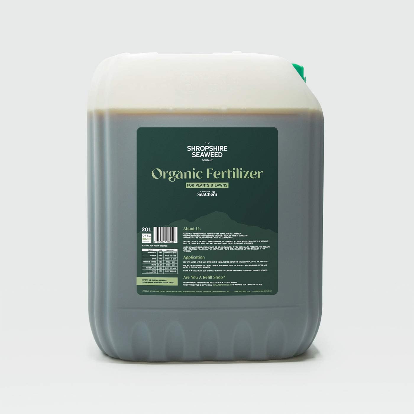 The Shropshire Seaweed Company Premium Organic Liquid Seaweed Fertilizer for Plants and Lawns (20L)