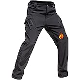 WAHYI Men's Winter Skiing Pants Warm Fleece Softshell Pants Waterproof Hiking Hunting Pants with 9 Pockets