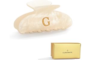 LILIE&WHITE Acrylic Letter Hair Clips For Women Stylish G Monogram Hair Claw Alphabet Hair Clip Fashion Glitter Claw Clip Elegant And Durable Hair Accessory Large Hair Clips G