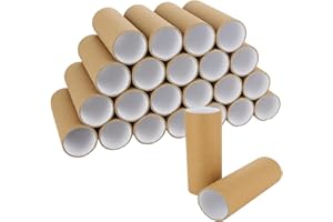 CYEAH 20 Pcs Mailing Tubes with Caps for Packaging Posters, 3x6 Inch Round Cardboard Mailers Tubes for Craft, Brown Toilet Pa
