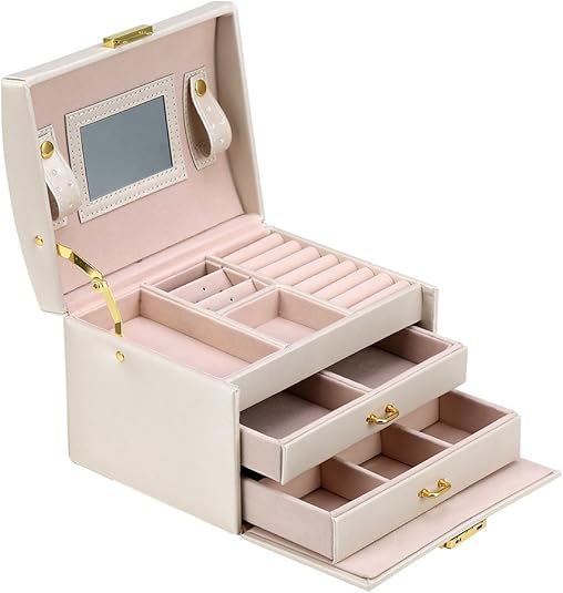 Cocoarm Schmuckkasten Kosmetik Schmuckschatulle Dreischichtiger Schmuck