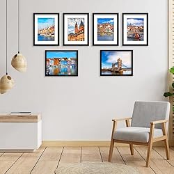 PWTAKO 11x14 Picture Frame Set of 6, Display