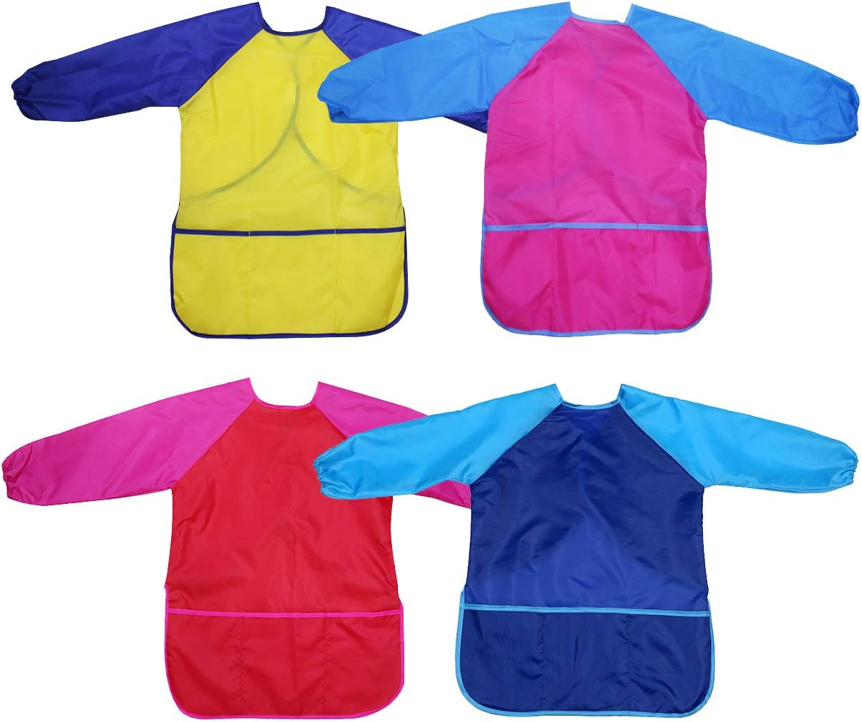 Gwolf Kids Painting Apron 2 Pcs Kids Aprons for Painting 7-10 years Toddler Painting Apron Waterproof with Sleeves and 3 Pockets