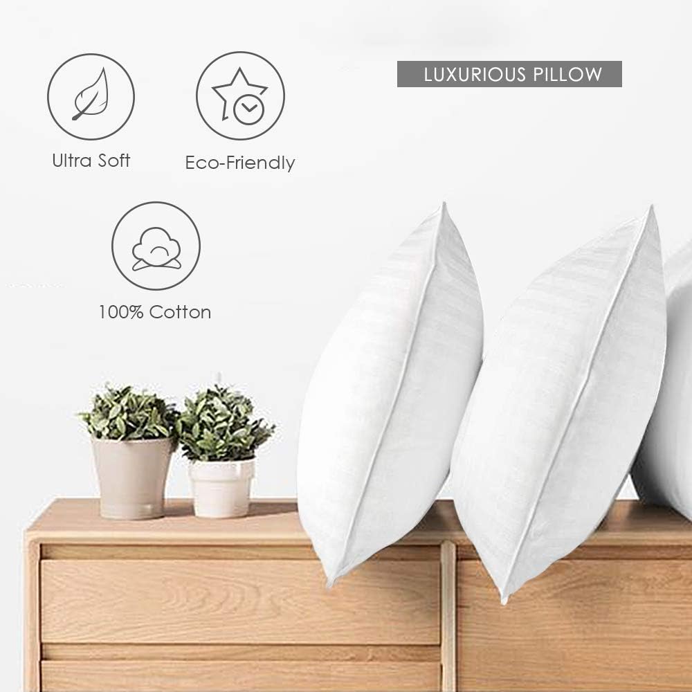 COZSINOOR Cozy Dream Series Hotel Quality Pillows for Sleeping [Set of Two] Premium Plush Fiber, 100% Breathable Cotton Cover Skin-Friendly (Queen Size): Home & Kitchen