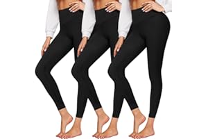 GROTEEN 3 Pack High Waisted Leggings for Women No See-Through Soft Athletic Tummy Control Pants for Running Yoga Workout