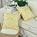 CaliTime Pack of 2 Soft Canvas Throw Pillow Covers Cases for Couch Sofa Home Decoration Vintage Solid Damask Floral 18 X 18 Inches Bright Yellow