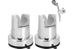 Adorila 2 Pack Removable Suction Cup Shower Head Holder, Adhesive Shower Head Bracket for Handheld, Adjustable Showerhead Wal