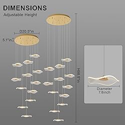 ziidoo High Ceiling Chandelier - 12-Light Dimmable
