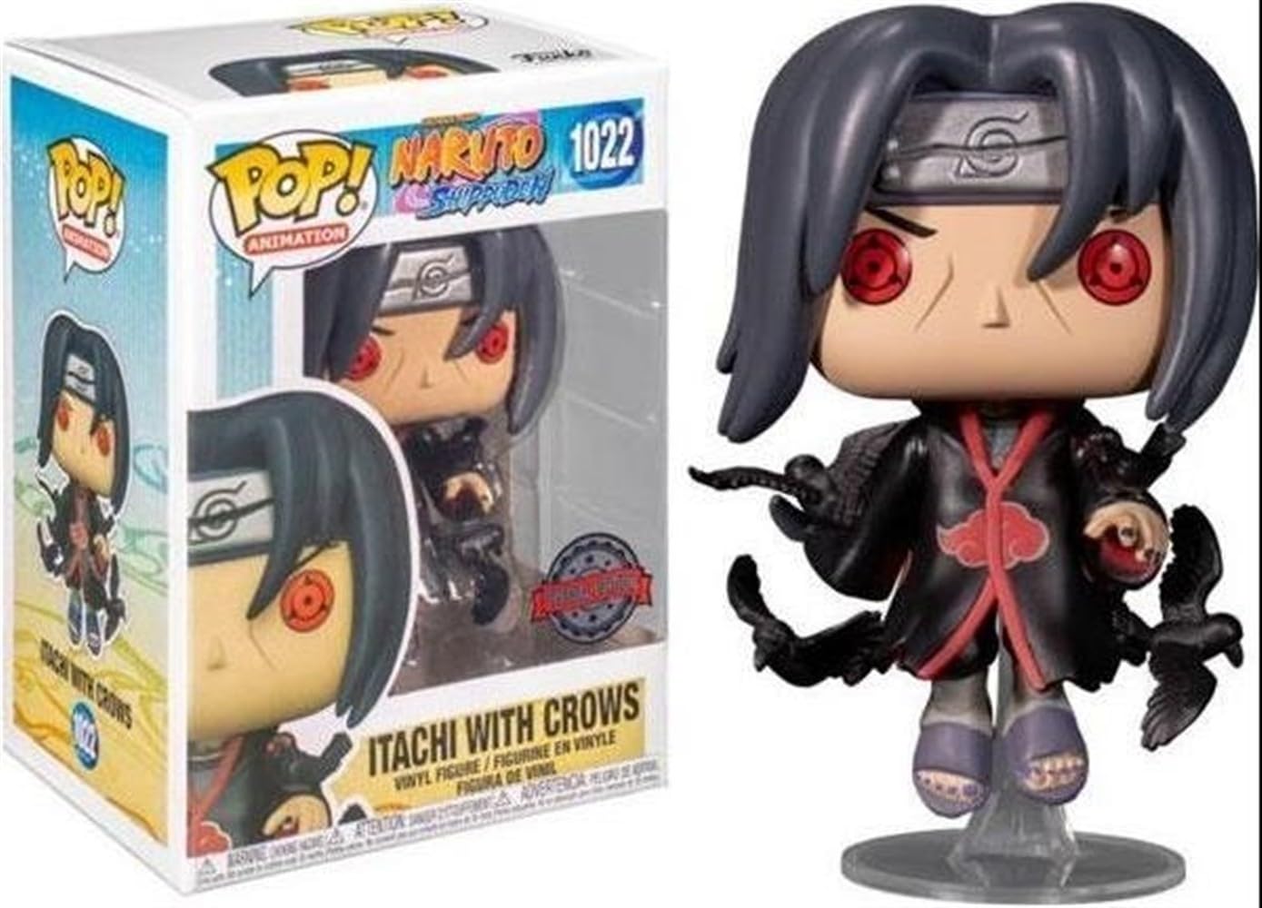 POP Funko Animation: Naruto puden - Itachi with Crows (Exclusive) Vinyl, Multicolor, 3.75 inches