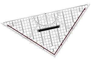 Acrylic Drafting Triangle Ruler Plain Tool with Handle, Professional 45/90 Degrees Geometry Ruler, Acrylic Material, 30cm/11.