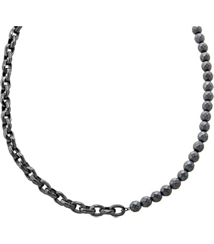 Emporio Armani Blue Stone with IP Antique Gold-Plating Chain